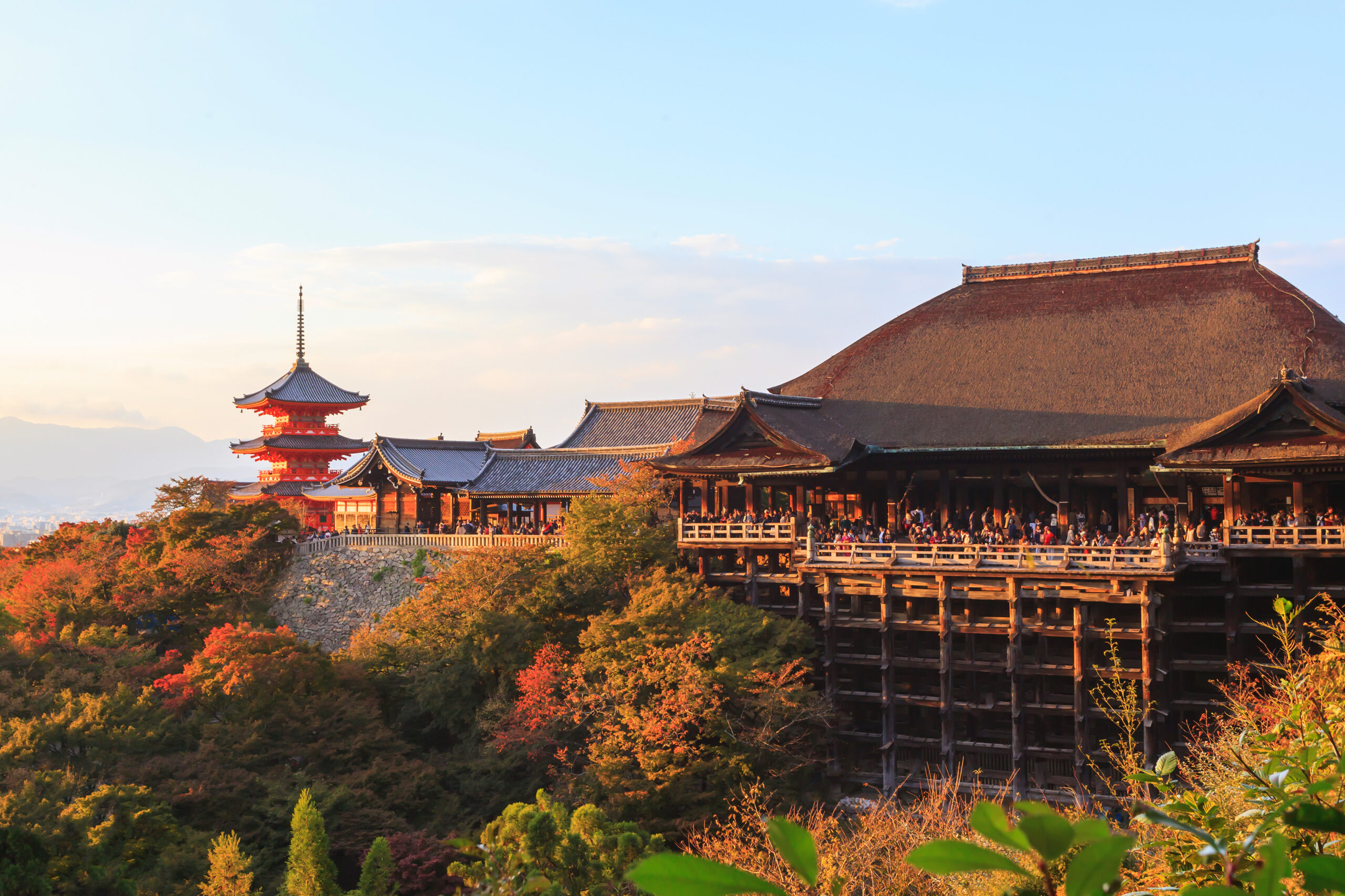 Kiyomizu-dera,Temple,In,Autumn,On,Sunset,Sky,At,Kyoto,,Japan